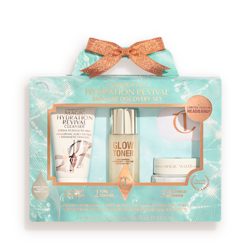 CHARLOTTE’S HYDRATION REVIVAL SKINCARE DISCOVERY SET – HUDPLEIESETT I REISESTØRRELSE