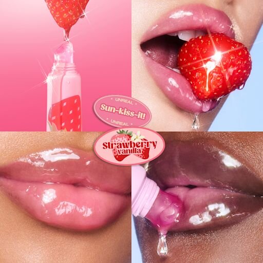 UNREAL LIPS HEALTHY GLOW NECTAR OIL JUICYLICIOUS STRAWBERRY VANILLA